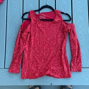 INC cold shoulder sequined top. Size XS. NWOT